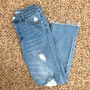High waisted distressed Jeans